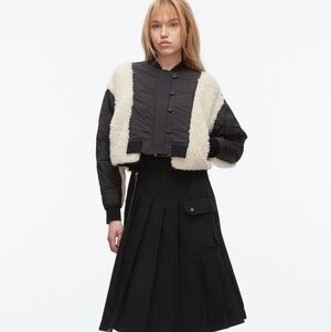 3.1 Phillip Lim Cropped Sherpa Combo Bomber